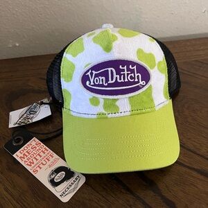 Von Dutch Lime Green and Black Trucker Hat